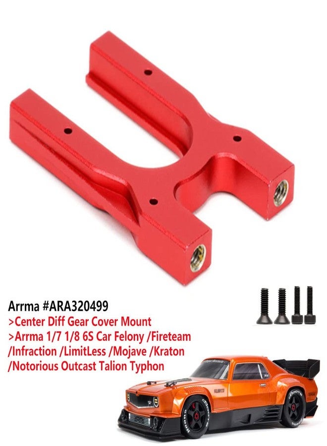 UURCSKY Aluminum Center Diff Mount for Arrma 1/8 KRATON 6s Outcast Typhon Talion 1/7 Infraction Limitless Mojave RC Car Upgrade Parts(Red) - Image 3